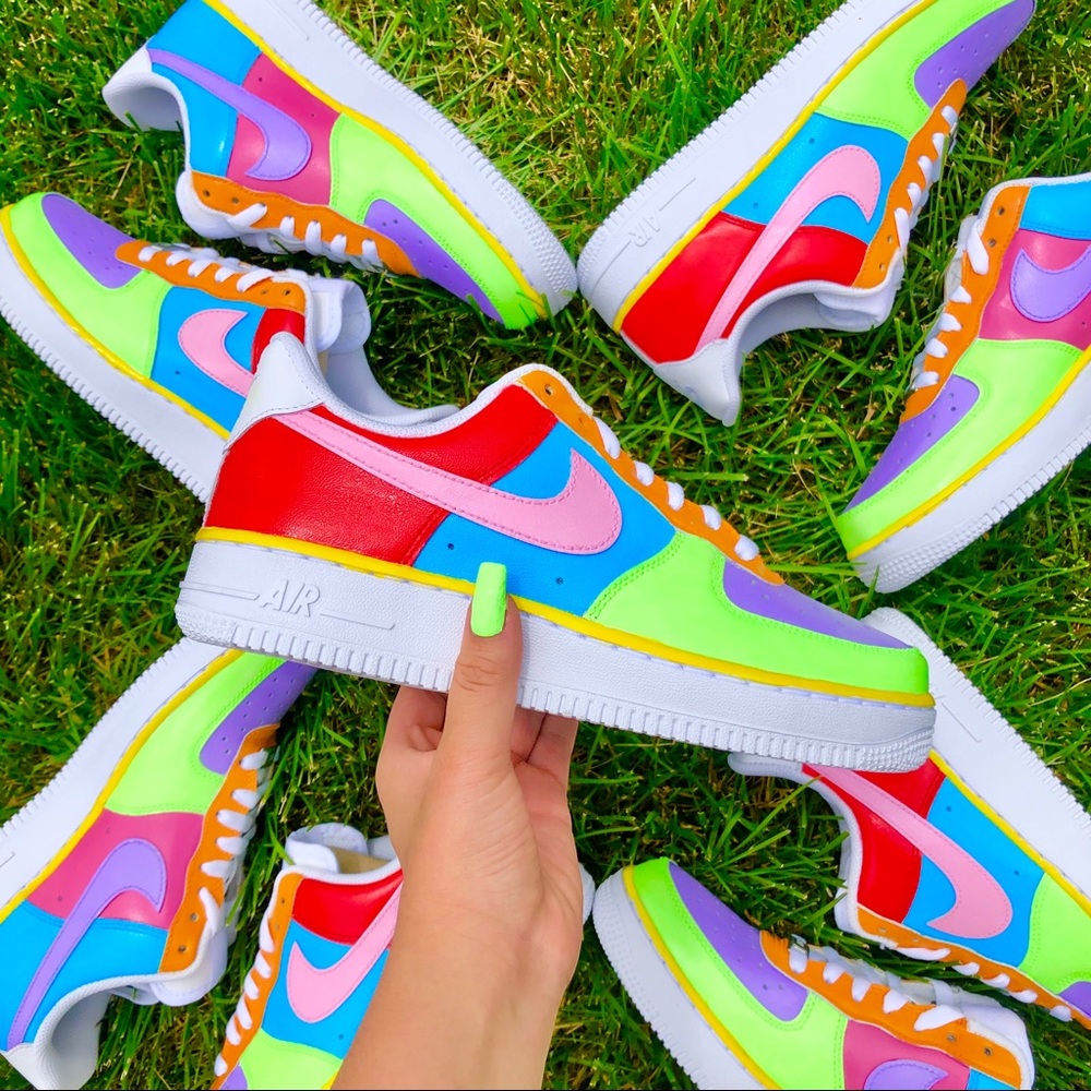 Custom rainbow vintage Colorblock Air Force 1